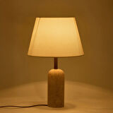 Luum Kumaş Şapkalı Abajur - Krem / Traverten - 48 cm