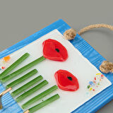 Deco Çiçek Anahtar Askısı - Mavi - 15 cm