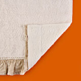 Soft French Cottage Twin Çiçek Desenli Yüz Havlusu - Ekru - 50x90 cm