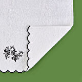 Soft French Cottage Onda Yüz Havlusu - Ekru / Siyah - 50x90 cm