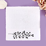 Soft French Cottage Nakışlı Yüz Havlusu - Ekru - 50x90 cm