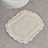 Soft Lace 2'li Banyo Paspası - Ekru - 40x60 cm + 60x90 cm