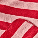 Soft Çizgili Pamuklu Tv Battaniyesi - Pembe / Kırmızı - 130x170 cm