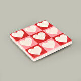 Kitchen Kalpli Taş Bardak Altlığı - Renkli - 10x10 cm