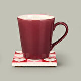 Kitchen Kalpli Taş Bardak Altlığı - Renkli - 10x10 cm