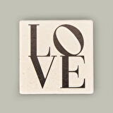 Kitchen Love Taş Bardak Altlığı - Renkli - 10x10 cm