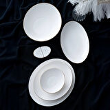 Brinia Gold Rimli 29 Parça Yemek Takımı - Beyaz