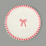 Kitchen Ribbon Porselen Tatlı Tabağı - Renkli - 19 cm