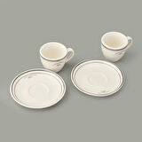 Kitchen Luna 2'li Espresso Fincanı - Krem / Siyah