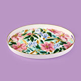 Kitchen Flowely Oval Tepsi - Renkli - 42 cm