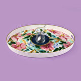 Kitchen Flowely Oval Tepsi - Renkli - 42 cm