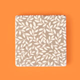 Kitchen Yapraklar Taş Bardak Altlığı - Renkli - 10x10 cm