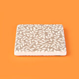 Kitchen Yapraklar Taş Bardak Altlığı - Renkli - 10x10 cm