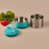 2 Katlı Çelik Yemek Termosu - Mavi - 1,5 lt