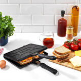 Tastemake Döküm Ocak Üstü Tost Izgara - Siyah - 20x26 cm