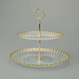 Kitchen Zelazo İki Katlı Kurabiyelik - Şeffaf / Altın