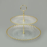 Kitchen Zelazo İki Katlı Kurabiyelik - Şeffaf / Altın