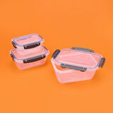 Plastik Dikdörtgen Sızdırmaz Kilitli Saklama Kabı - Füme