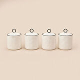 4'lü Porselen Baharatlık - Beyaz