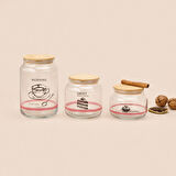 Toskana Jar 3'lü Kavanoz Seti - Açık Kahverengi / Şeffaf