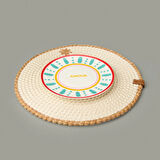 Soft Palm Nakışlı Supla - Ekru - 33x33 cm