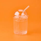 Elbis Büyük Boy Kapaklı Pipetli Bardak - Şeffaf - 490 ml