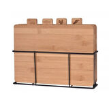 Houseware 4'lü Bambu Kesme Tahtası Seti - Kahverengi - 28x20x7 cm