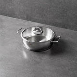 Teos Çelik Basık Tencere - Inox - 26 cm