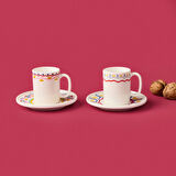 Kitchen Bonjour Magique Kahve 4 Parça Kahve Fincan Takımı - Renkli