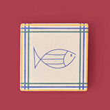 Kitchen Fish Bardak Altlığı - Renkli - 10 cm