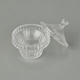 Çizgili Desen Cam Kristal Şekerlik - Şeffaf - 7 cm