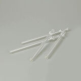 Kalın Figürlü 4'lü Cam Pipet - Şeffaf