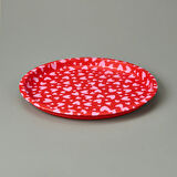 Kalpli Metal Tepsi - Kırmızı / Pembe - 35x35 cm