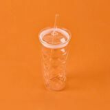 Pipetli Cam Bardak - Şeffaf - 480 ml