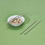 Çelik Yemek Çubuğu - Gri - 22,5 cm