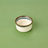 Porselen Sufle Kabı - Mavi - 9 cm