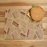 50'li Vintage Gazete Desenli Sunum Kağıdı - Kahverengi - 28x38 cm