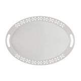 Romantik Tepsi - Beyaz - 52x39 cm