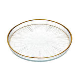 Rexy Yaldızlı Cam Tabak - 16 cm