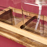 Cam 2'li Kare Sıvı Sabunluk Seti - Şeffaf / Siyah