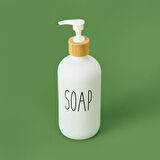 Cam Sıvı Sabunluk - Beyaz - 21 cm