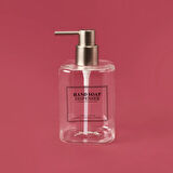 Kare Borosilikat Cam Sıvı Sabunluk - Şeffaf / Gri