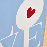 Deco Bold Hearts Duvar Panosu - Mavi - 30x40 cm