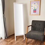 Deco Ahşap Boy Aynası - Beyaz - 160x45 cm