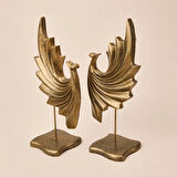 Deco Dragon 2'li Dekor - Gold - 32 cm