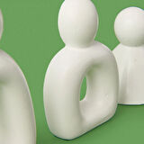 Deco 3'lü Family Obje - Beyaz