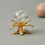 Deco Palmiye Cam Top Dekor - Gold - 11 cm