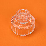 Cam Çizgili Mumluk - Şeffaf - 5x6 cm