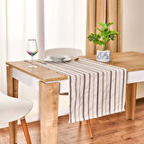 Soft Herringbone Runner - Ekru / Lacivert - 50x130 cm