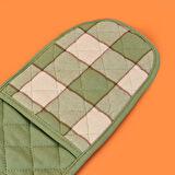 Toscana Uzun Fırın Eldiveni - Ekru / Yeşil - 16x85 cm